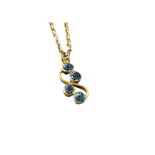 14k Gold Swiss Blue Topaz Pendant - K Jewelry Accessories