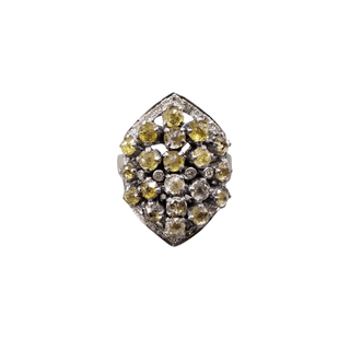 925 Silver Yellow Diamond Ring - K Jewelry Accessories