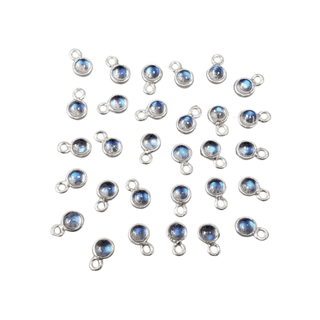 925 Silver Rainbow Moonstone Charm - K Jewelry Accessories