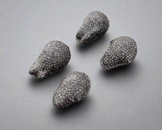 20 mm 925 Silver Nugget Diamond Bead - K Jewelry Accessories