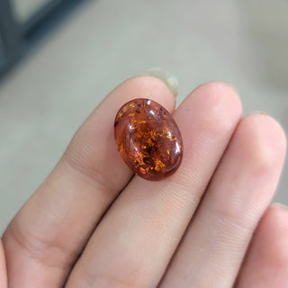3.52 ct Natural Reddish Orange Amber Oval shape - #AB2