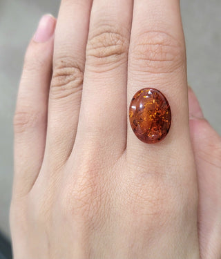 3.52 ct Natural Reddish Orange Amber Oval shape - #AB2