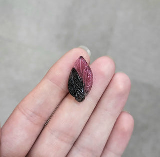 8.63 ct Natural Bi-Color Tourmaline in carved leaf shape - #TL153
