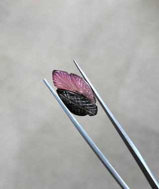 8.63 ct Natural Bi-Color Tourmaline in carved leaf shape - #TL153