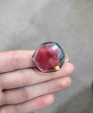 35.22 ct Natural Bi-Color Tourmaline in Fancy Rose cut shape - #TL210