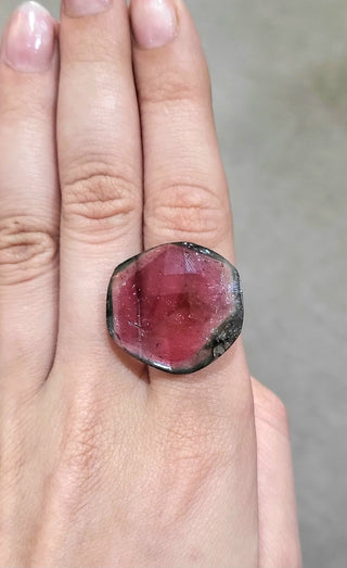 35.22 ct Natural Bi-Color Tourmaline in Fancy Rose cut shape - #TL210