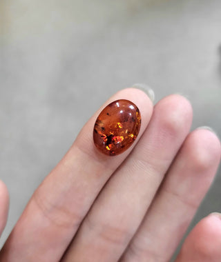 3.63 ct Natural Reddish Orange Amber Oval shape - #AB3