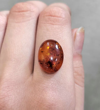 3.63 ct Natural Reddish Orange Amber Oval shape - #AB3