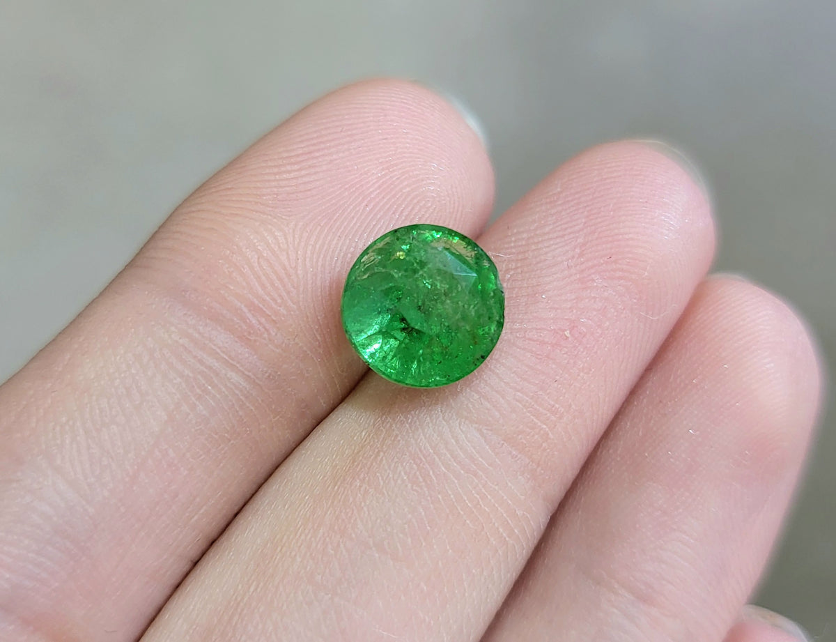 3.81 ct Natural Green Tsavorite Round shape - #TS16