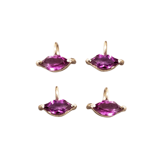 18k Gold Rhodolite Garnet Lips Charm - K Jewelry Accessories