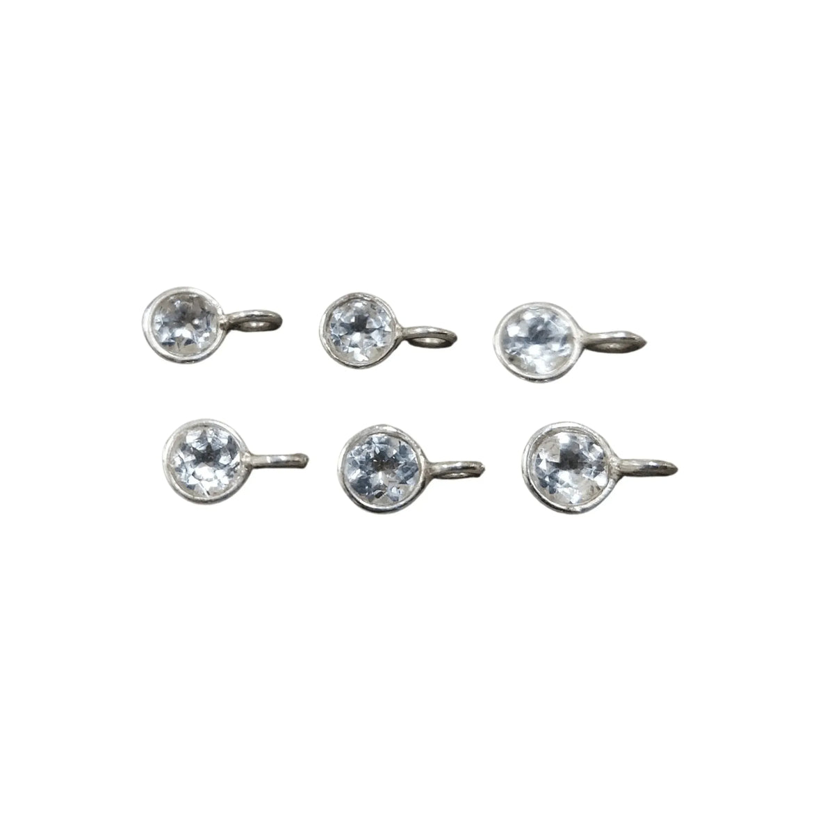 925 Silver White Topaz Charm For Multipurpose Use - K Jewelry Accessories