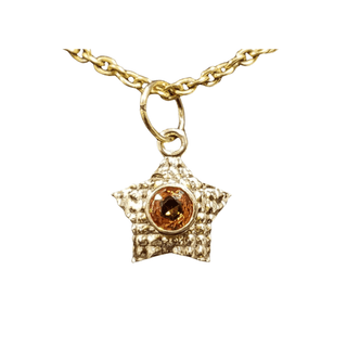 18k Gold Natural Yellow Sapphire Star Pendant - K Jewelry Accessories