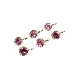 18k Gold Round Pink Topaz Charm - K Jewelry Accessories