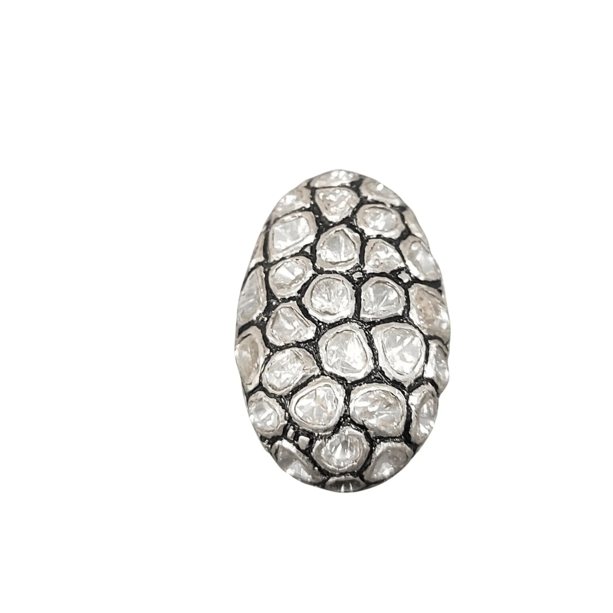 24 mm 925 Silver Polki Victorian Beads Diamond Spacer Bead - K Jewelry Accessories