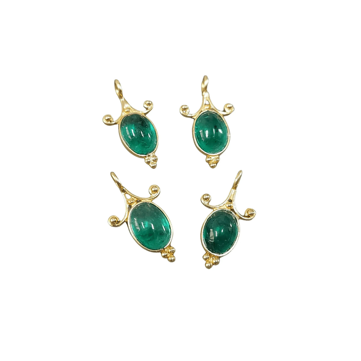 18k Gold Zambian Emerald Charm Pendant Elegant Piece - K Jewelry Accessories