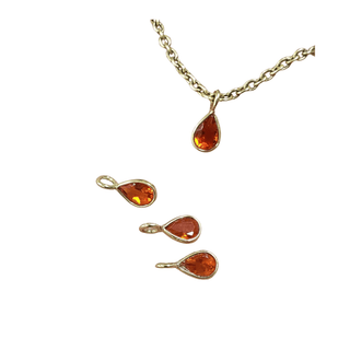 18k Gold Orange Opal Teardrop Charm - K Jewelry Accessories