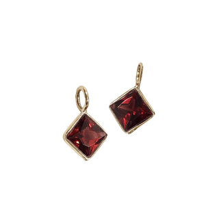 14k Gold Red Garnet Charm Pendant - K Jewelry Accessories