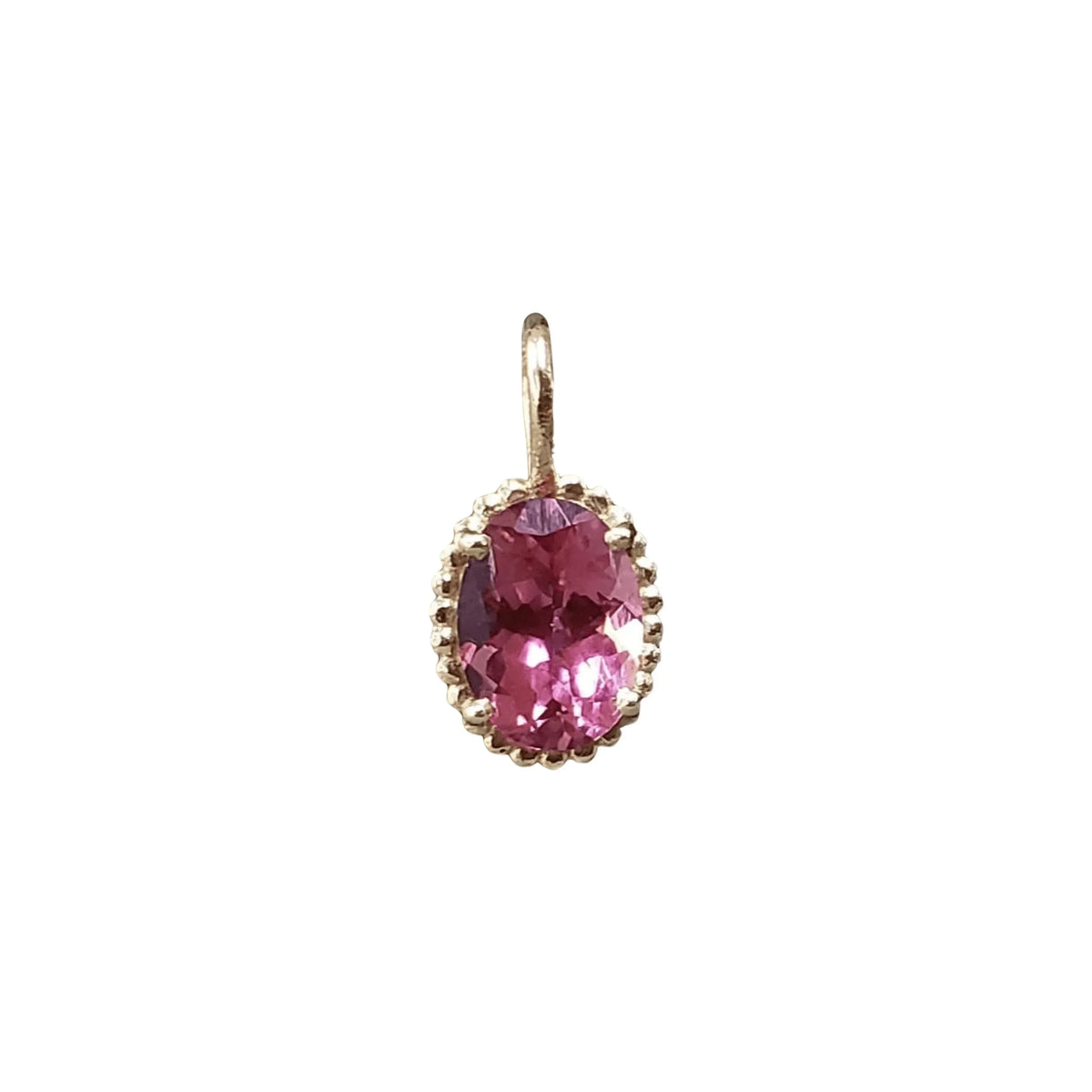 14k Pink Tourmaline Gold Charm Beautiful - K Jewelry Accessories
