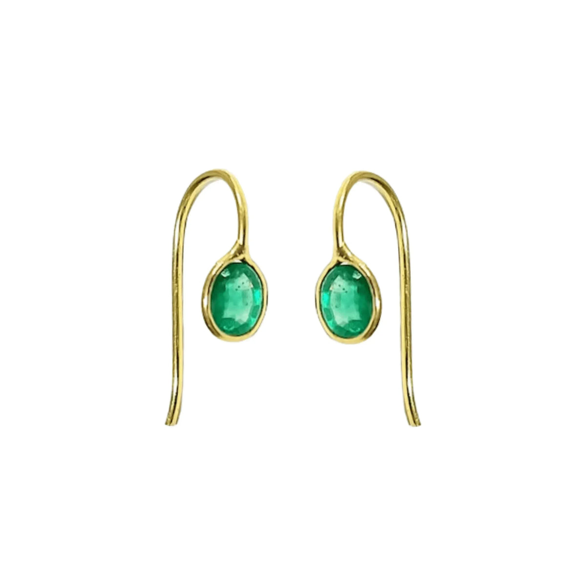 18k Gold Natural Zambian Emerald Earrings - K Jewelry Accessories