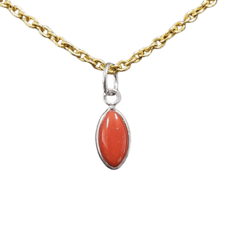 925 Sterling Silver Coral Pendant - K Jewelry Accessories