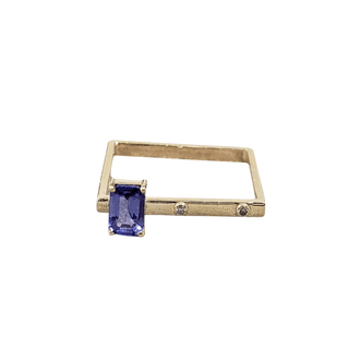 14k Gold Tanzanite and Diamond Ring - K Jewelry Accessories