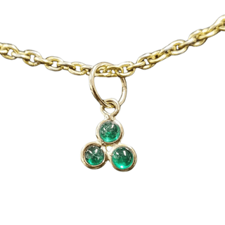 18k Gold Zambian emerald pendant - K Jewelry Accessories