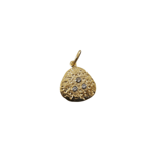 Hammered 14k Gold Diamond Pendant - K Jewelry Accessories