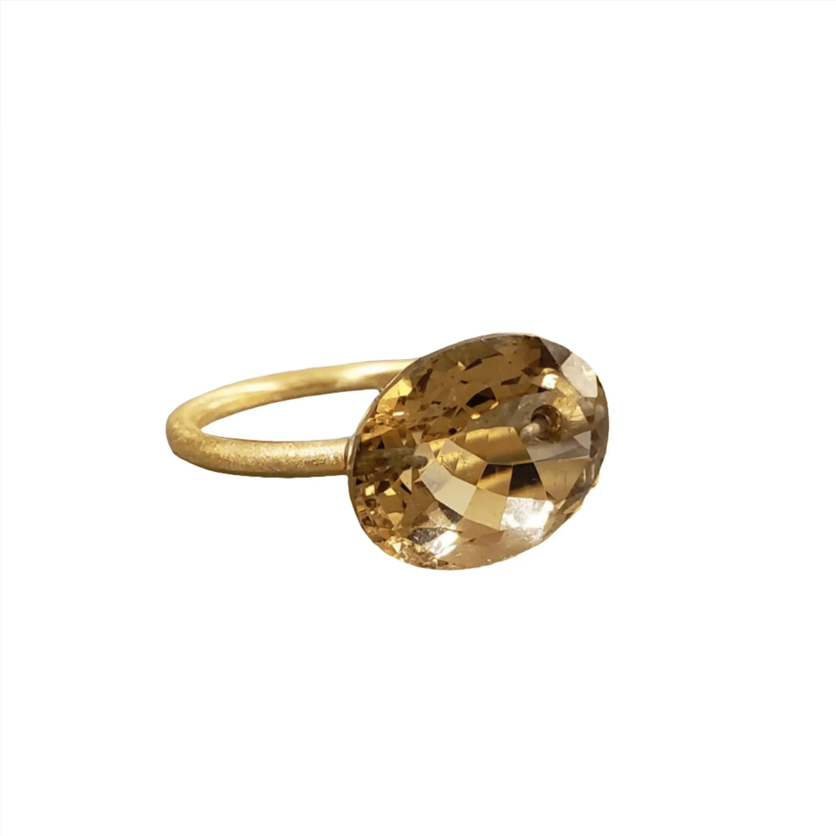 14k Gold Champagne Quartz Ring - K Jewelry Accessories