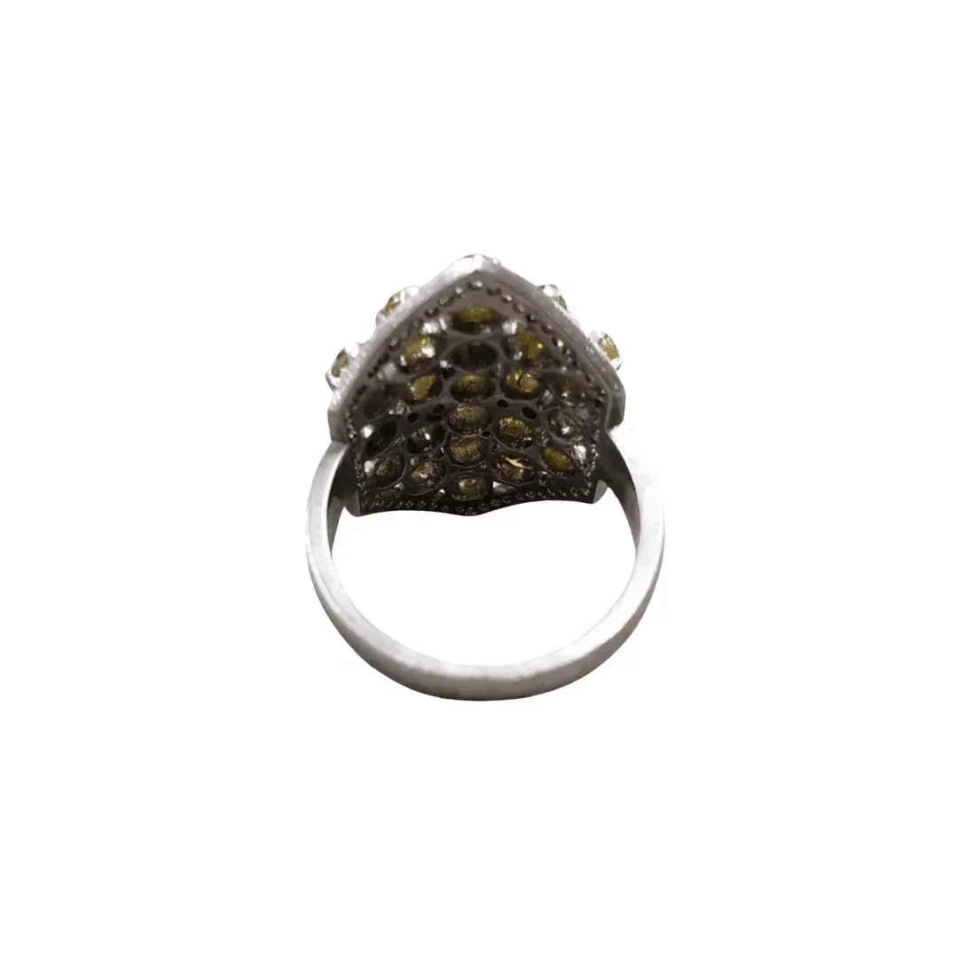925 Silver Yellow Diamond Ring - K Jewelry Accessories