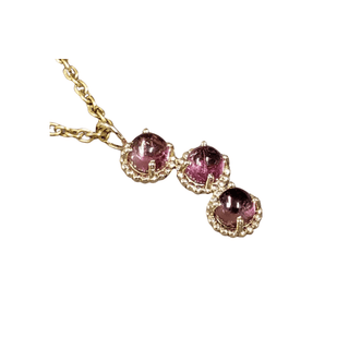 14k Gold Pink Tourmaline Charm Pendant - K Jewelry Accessories