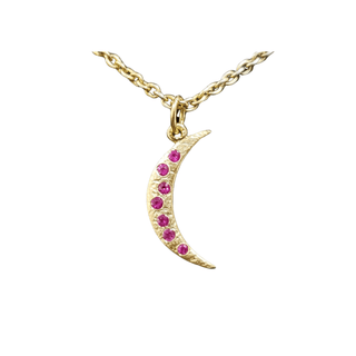 14k Gold Ruby Moon Pendant - K Jewelry Accessories