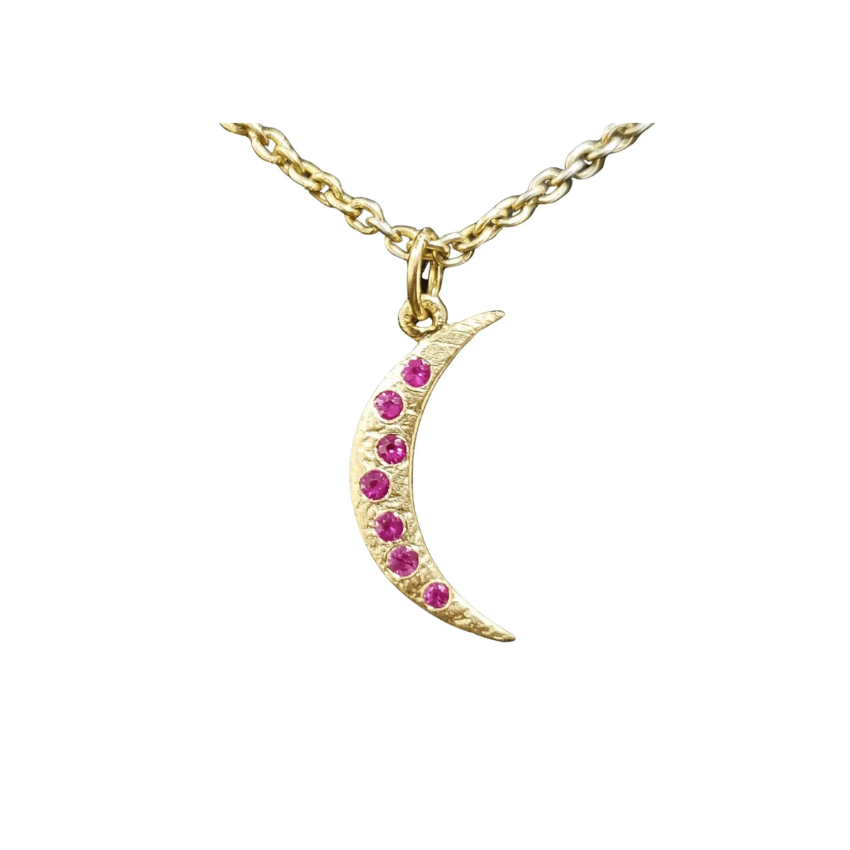 14k Gold Ruby Pendant Half Moon Shape For Unisex - K Jewelry Accessories