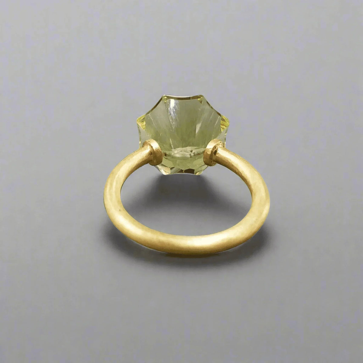 14k Gold Lemon Quartz Flower Gold Ring - K Jewelry Accessories