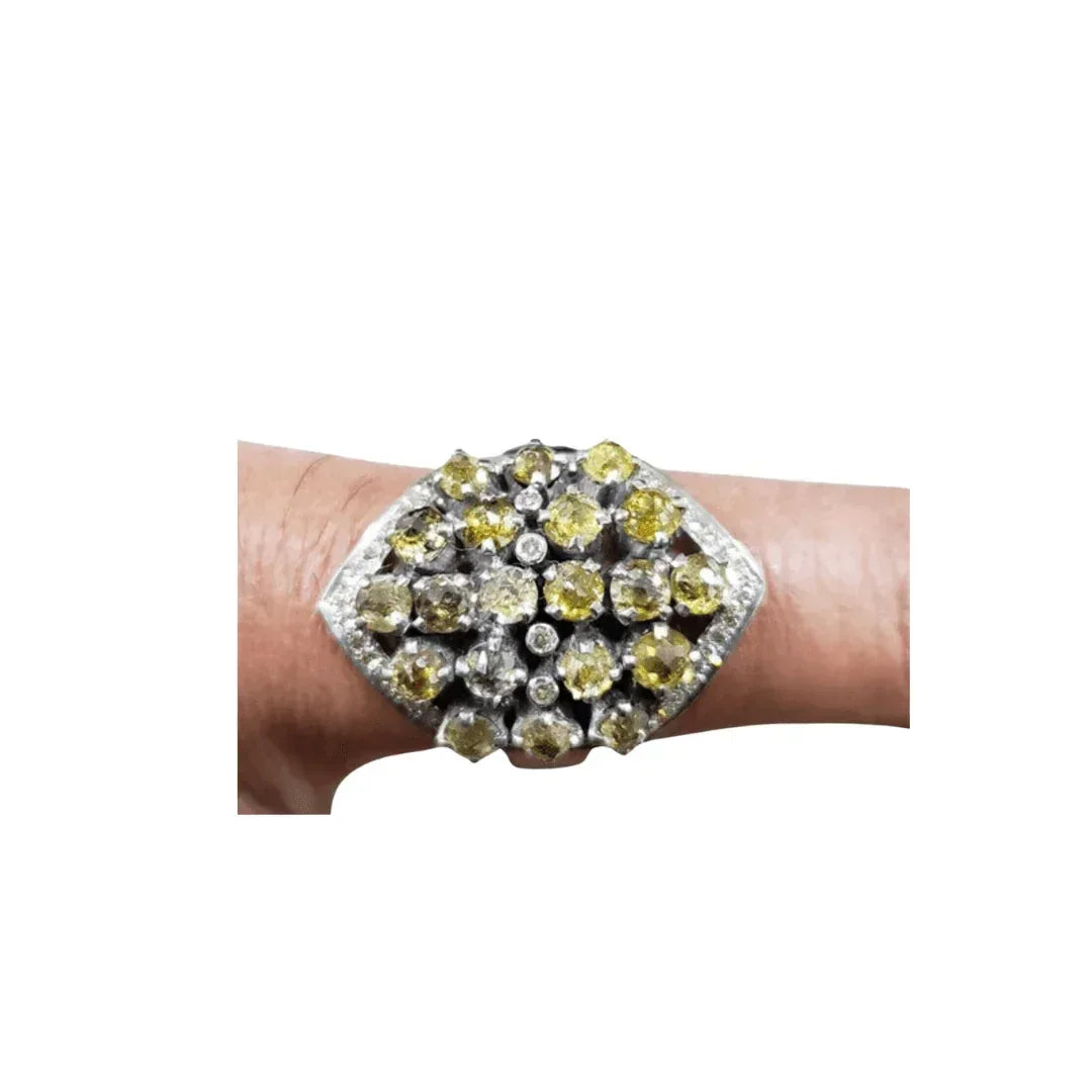 925 Silver Yellow Diamond Ring - K Jewelry Accessories