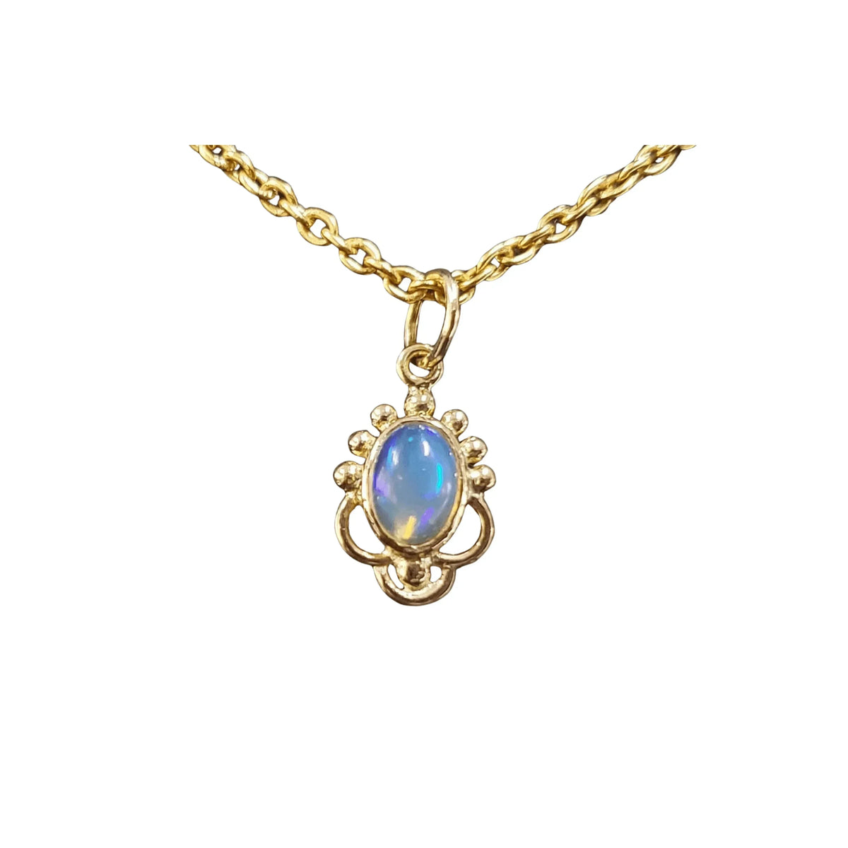 18k Designer Ethiopian Gold Opal Charm Pendant - K Jewelry Accessories