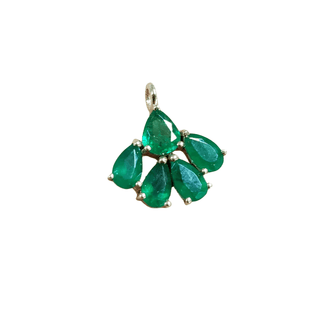 14k Gold Zambian Emerald Charm Pendant - K Jewelry Accessories