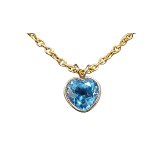 14k Gold Swiss Blue Topaz Pendant - K Jewelry Accessories