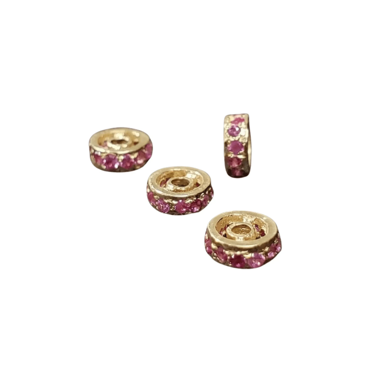 5 mm 14k Gold rondelle beads Pink Sapphire Rondelle Spacer - K Jewelry Accessories