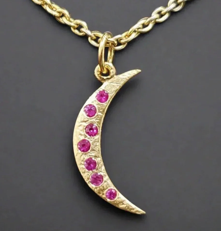 Ruby moon pendant