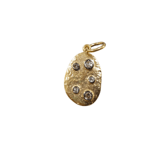 14k Gold Oxidized Diamond Pendant - K Jewelry Accessories