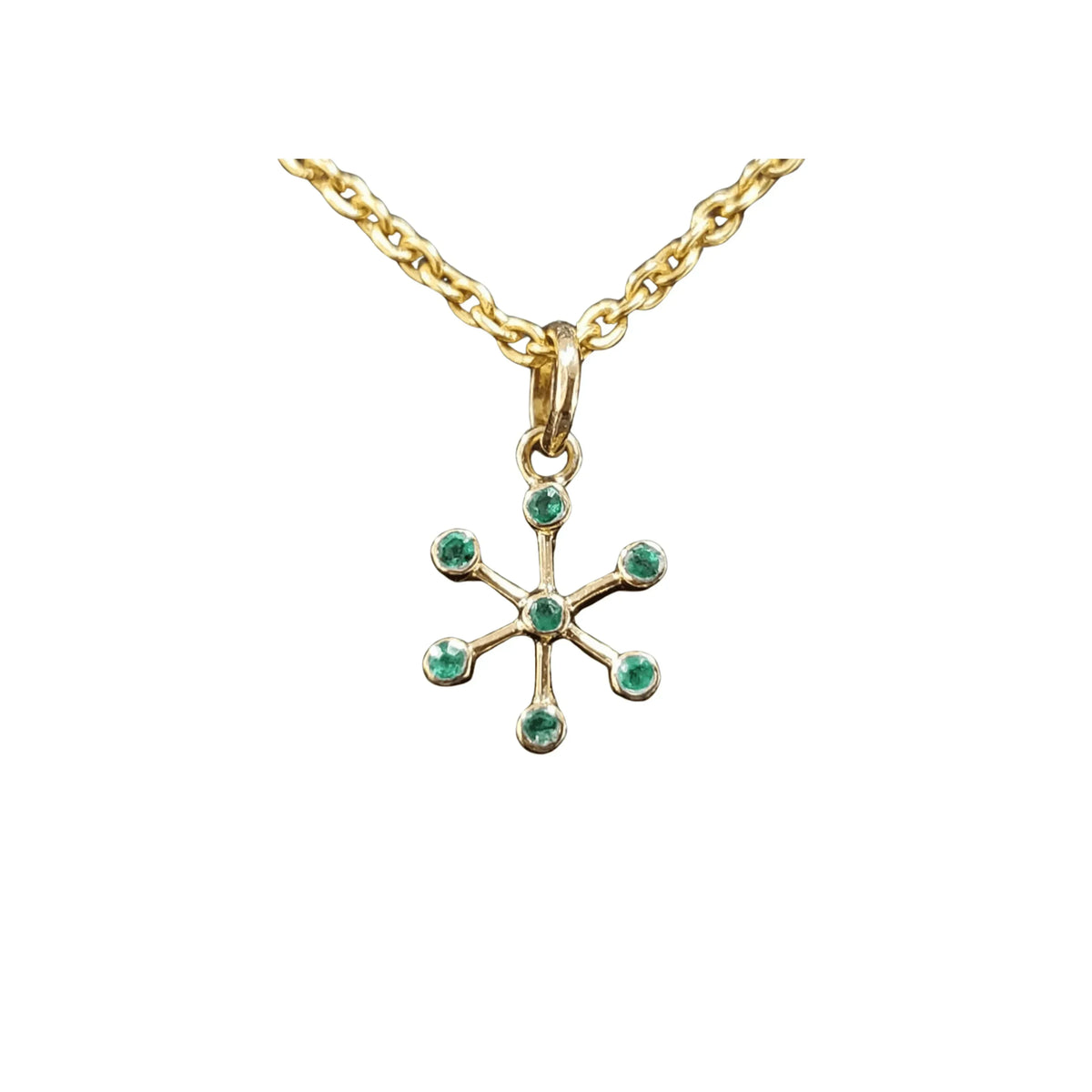 Gold Zambian 18k Emerald Floral Pendant Charm - K Jewelry Accessories