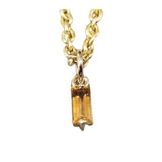 14k Gold Natural Baguette Citrine Pendant - K Jewelry Accessories