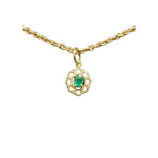 18k Gold Zambian Emerald Pendant - K Jewelry Accessories