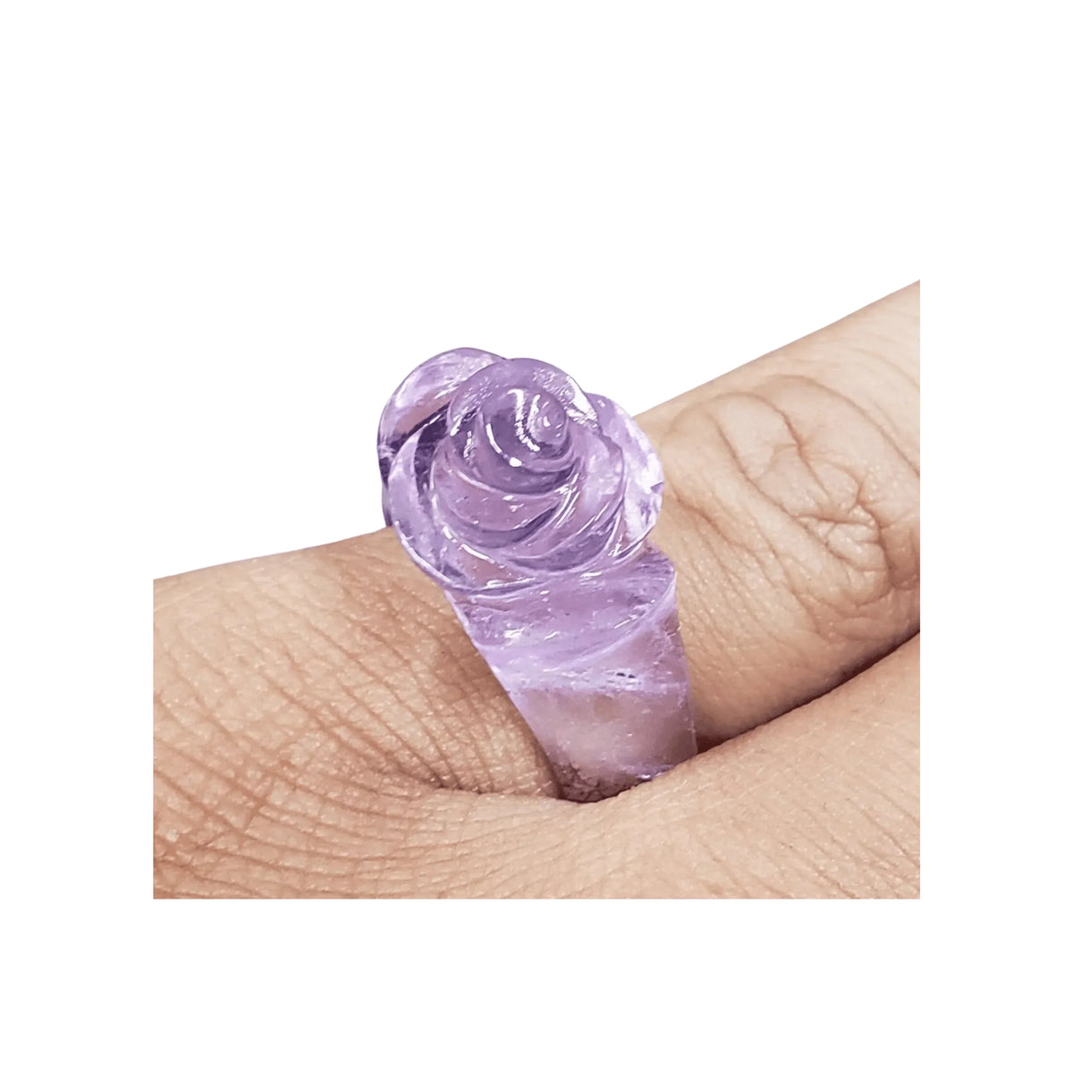 Floral Carving Natural Amethyst Ring - K Jewelry Accessories