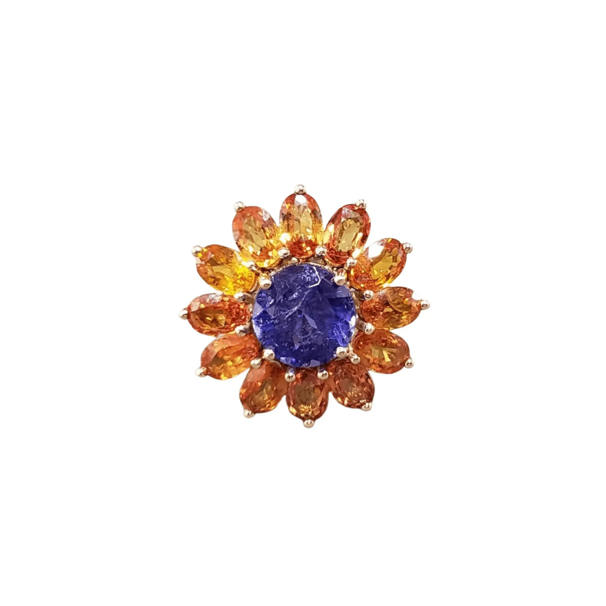 14k Gold Orange Sapphire & Tanzanite Ring - K Jewelry Accessories