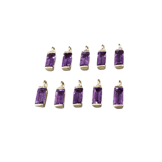 14k Gold Purple Amethyst Baguette Charm - K Jewelry Accessories