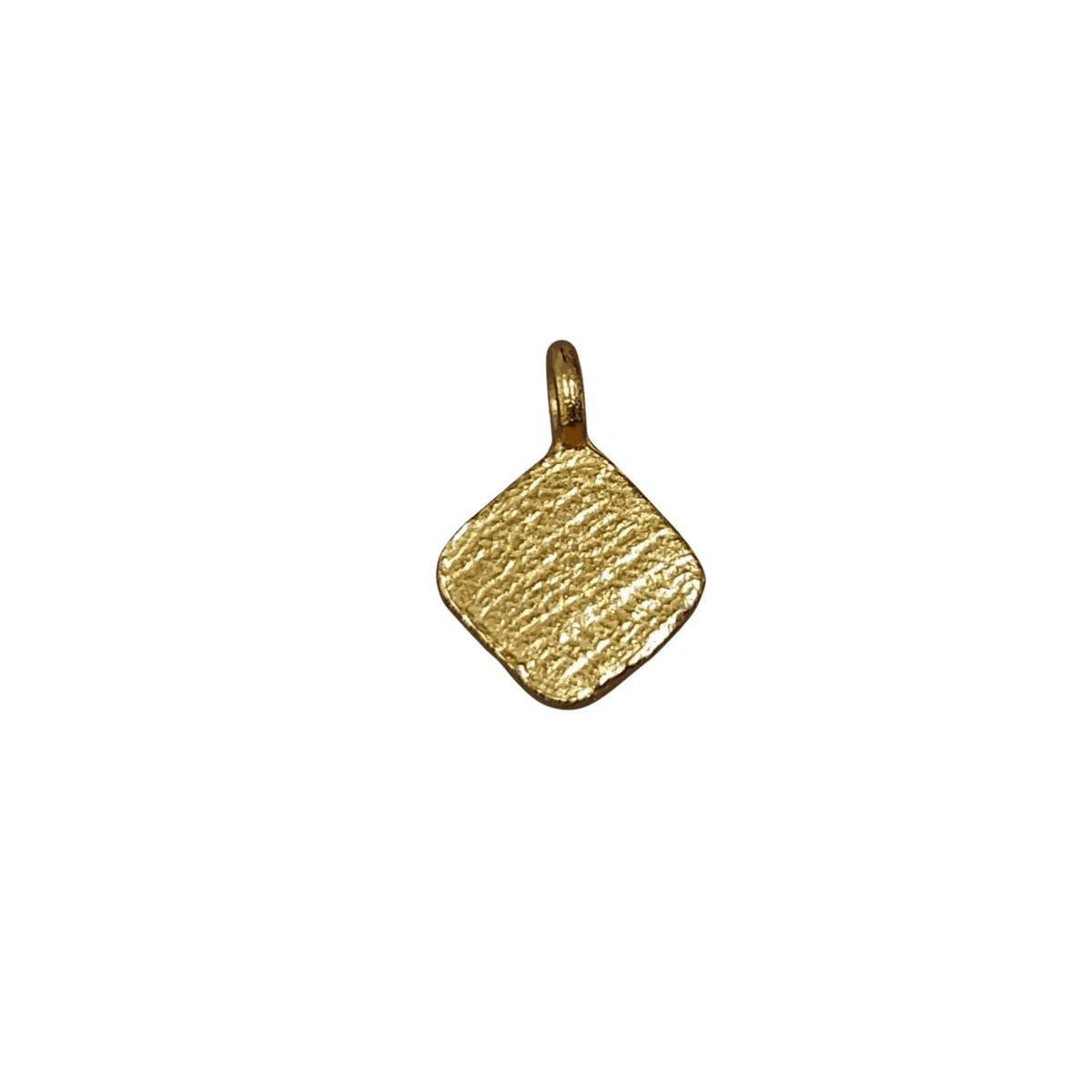 7 mm Gold Vermeil Cushion Charm Hammered Dainty jewelry - K Jewelry Accessories
