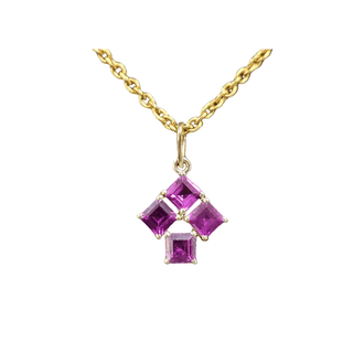 14k Gold Rhodolite Garnet Pendant - K Jewelry Accessories