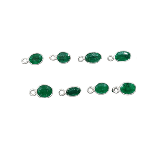 925 Silver Zambian Emerald Charm - K Jewelry Accessories