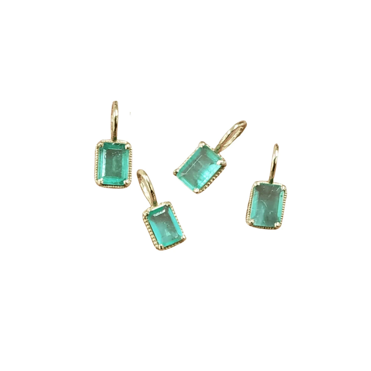 14k Gold Zambian Emerald Charm Pendant For Women - K Jewelry Accessories